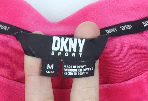 DKNY Women’s Pink Pullover Sweatshirt M Logo Long Sleeve Sportswear