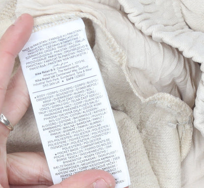 Nike Mens Beige Jogger Trousers Size L Cotton Blend Elastic Waist