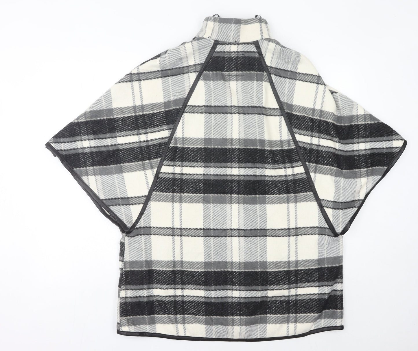 River Island Women’s Black Grey Plaid Cape Poncho XS