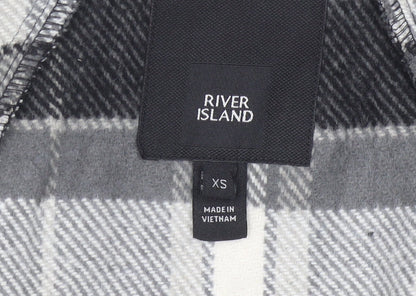 River Island Women’s Black Grey Plaid Cape Poncho XS