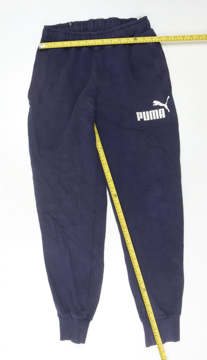 Puma Men’s Blue Jogger Sweatpants M Cotton Blend Casual Sportswear