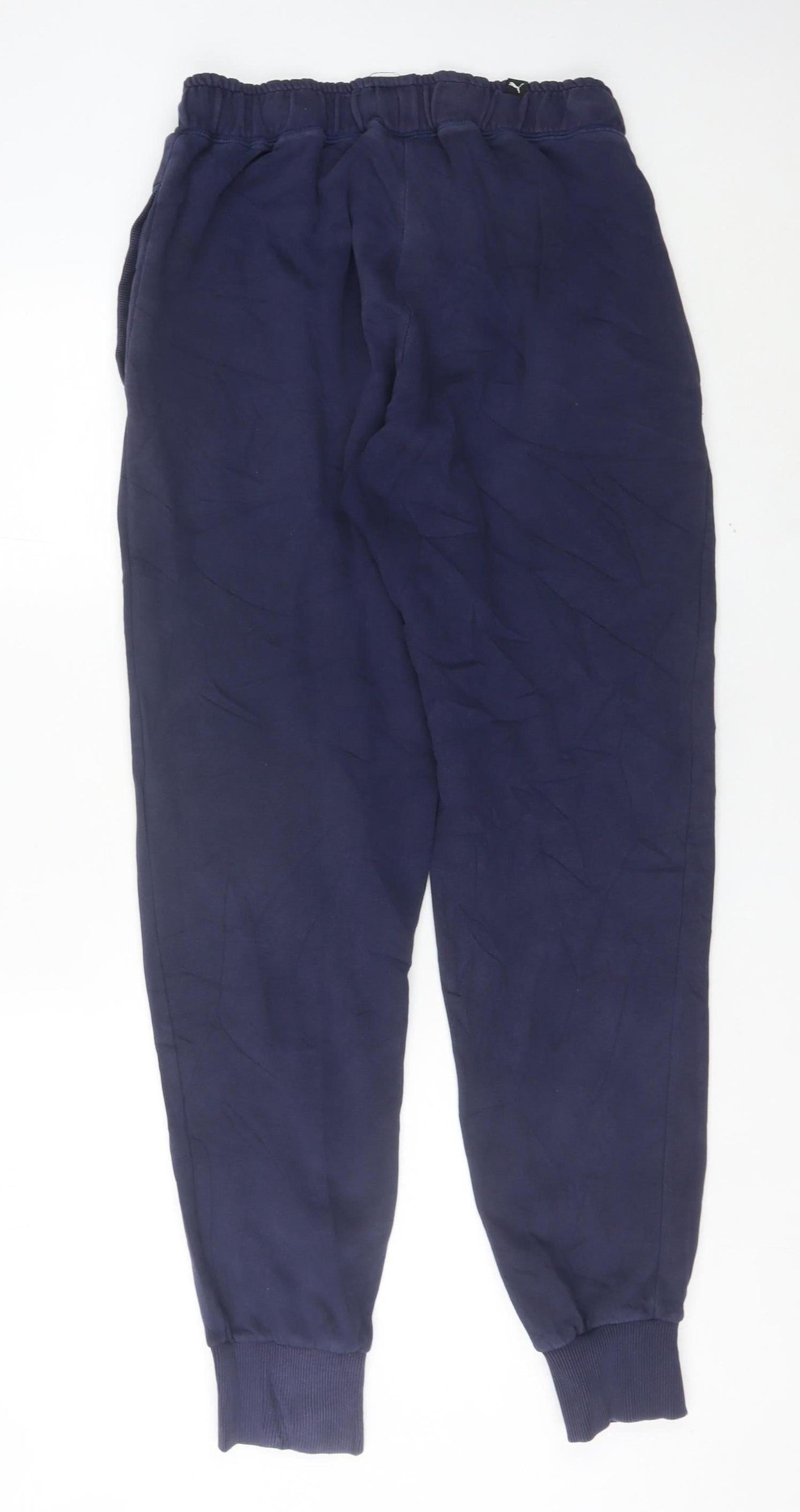 Puma Men’s Blue Jogger Sweatpants M Cotton Blend Casual Sportswear