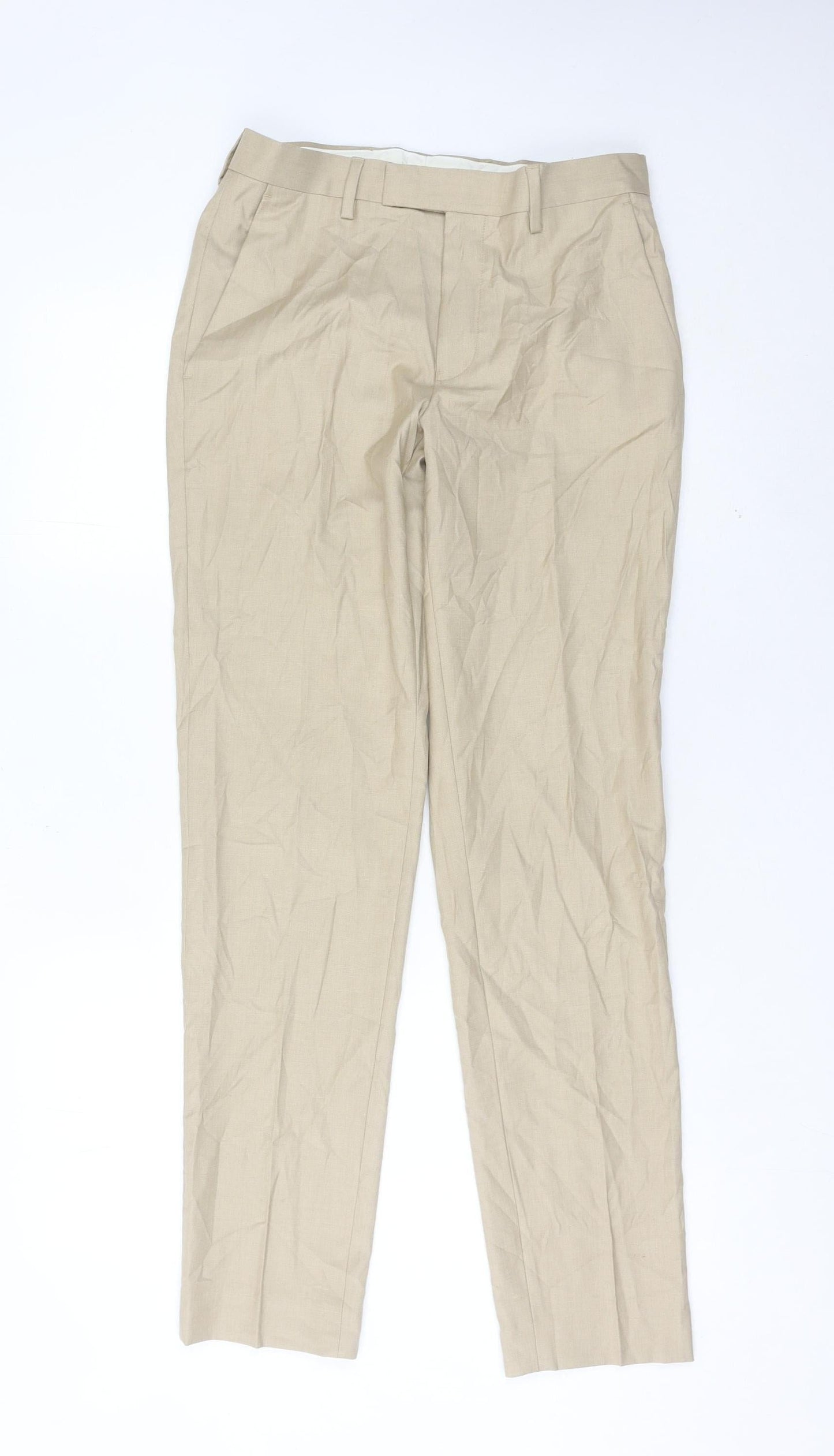 Marks and Spencer Men’s Beige Slim Fit Chino Trousers 28W 31L