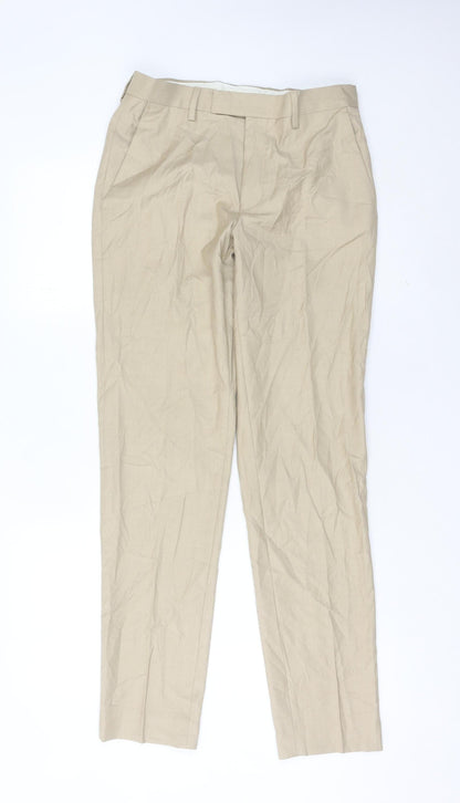 Marks and Spencer Men’s Beige Slim Fit Chino Trousers 28W 31L