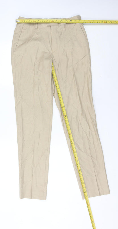 Marks and Spencer Men’s Beige Slim Fit Chino Trousers 28W 31L
