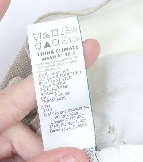 Marks and Spencer Men’s Beige Slim Fit Chino Trousers 28W 31L