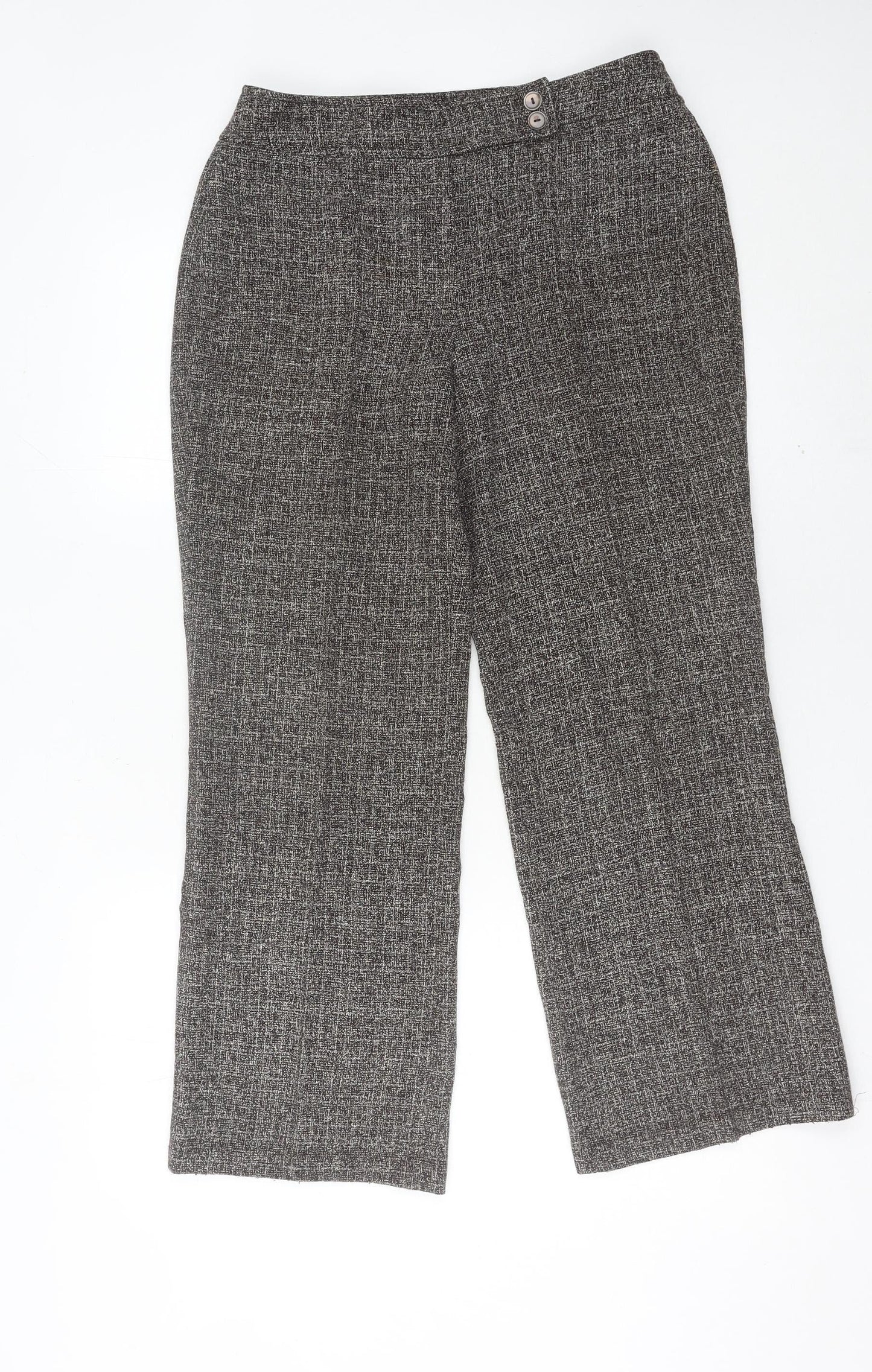 Womens UK Size 10 Debenhams Regular Fit Dress Pants Grey Trousers