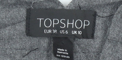Topshop Women’s Grey Size 10 Pleated Tapered Trousers Workwear