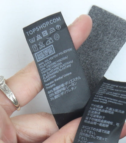 Topshop Women’s Grey Size 10 Pleated Tapered Trousers Workwear