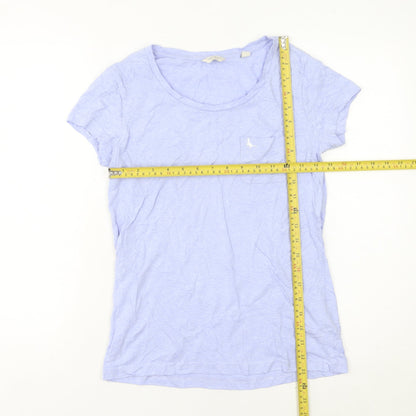Jack Wills Womens Blue UK 6 T-Shirt Scoop Neck Short Sleeve Cotton