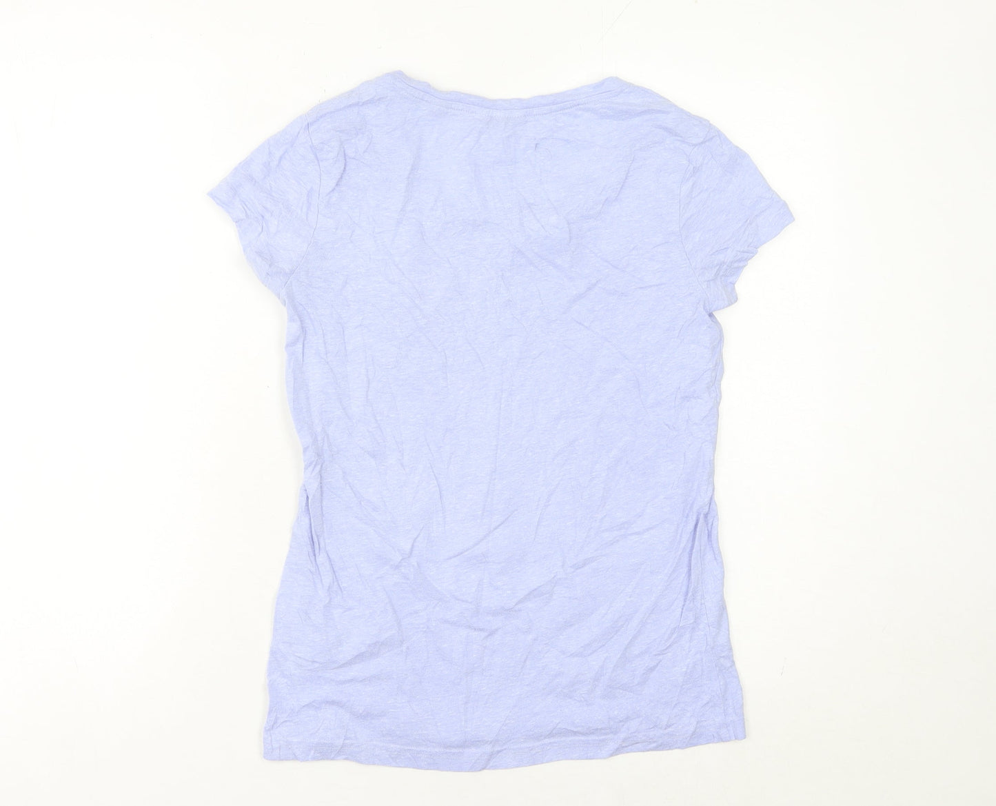 Jack Wills Womens Blue UK 6 T-Shirt Scoop Neck Short Sleeve Cotton