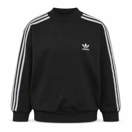 Front view of Adidas women’s black xs pullover sweatshirt turtleneck cotton blend