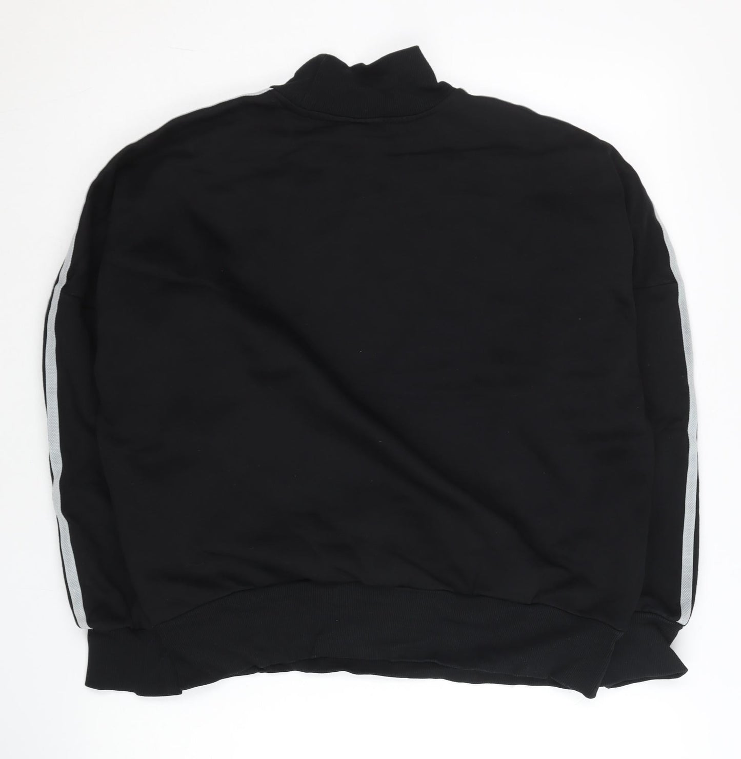 Adidas Womens Black XS Pullover Sweatshirt Turtleneck Cotton Blend