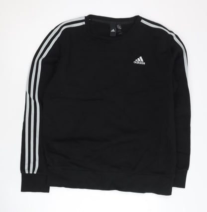 Adidas Men's Black L Pullover Sweatshirt Crew Neck Long Sleeve Sportswear