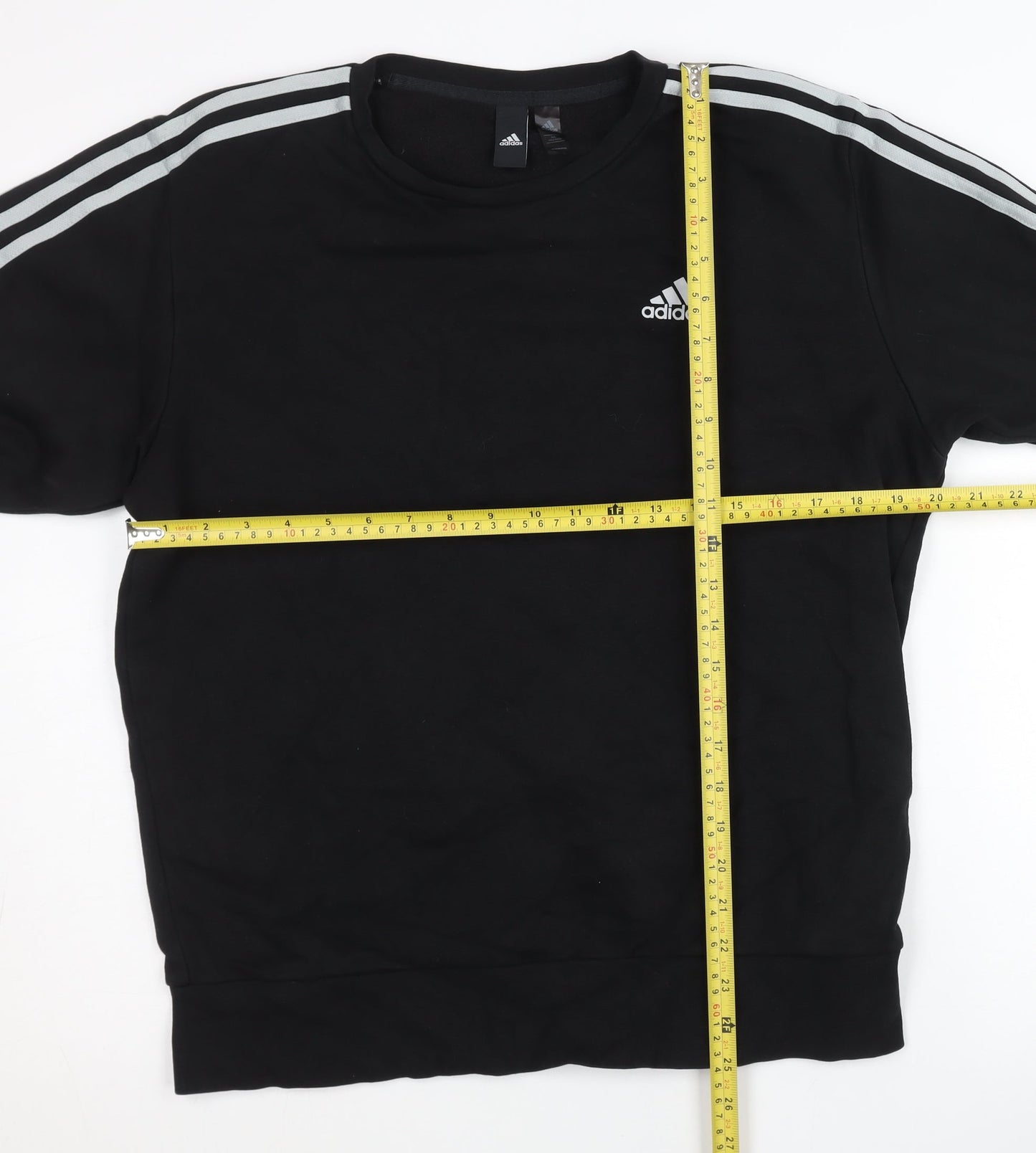 Adidas Men's Black L Pullover Sweatshirt Crew Neck Long Sleeve Sportswear