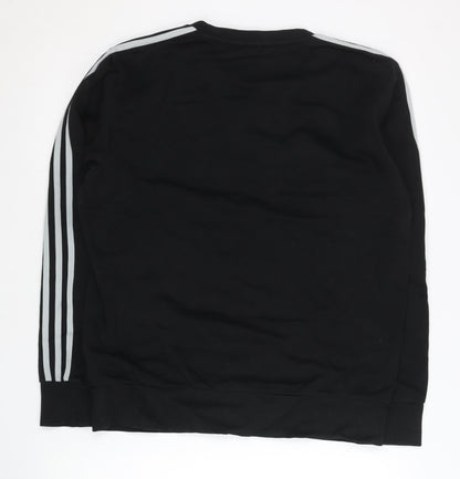 Adidas Men's Black L Pullover Sweatshirt Crew Neck Long Sleeve Sportswear