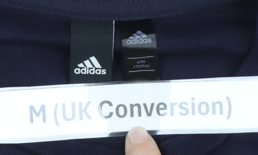 Adidas Men's Blue M Crew Neck Pullover Sweatshirt Logo Sportswear