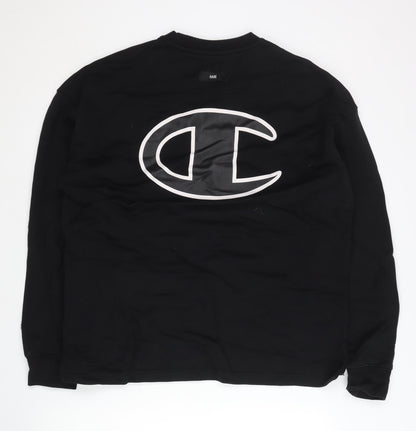 Mens UK Size L Champion Black Pullover Sweatshirt