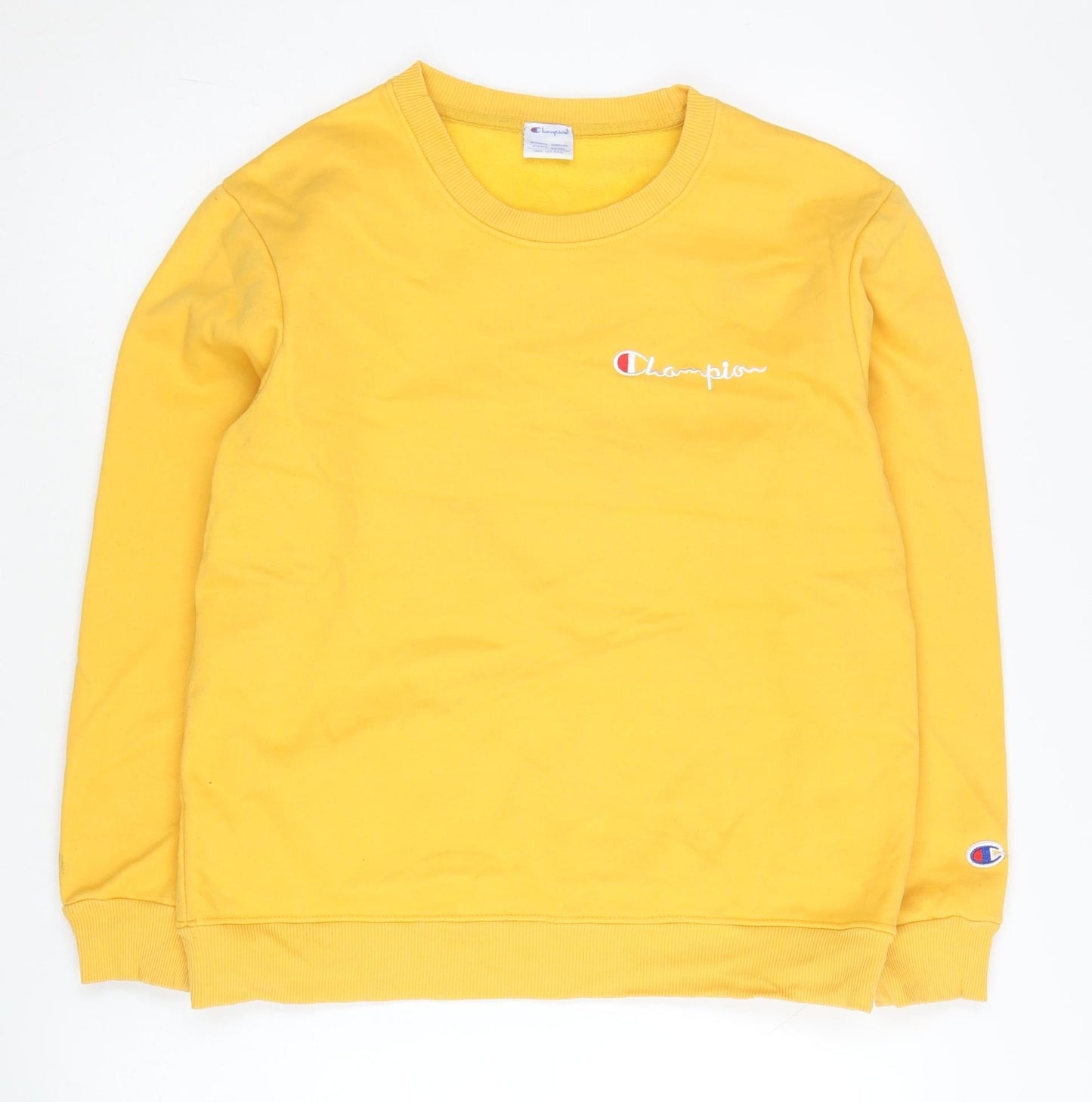 Mens UK Size M Champion Yellow Pullover Sweatshirt