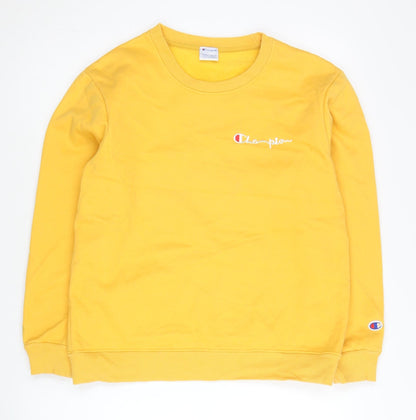 Mens UK Size M Champion Yellow Pullover Sweatshirt