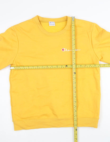 Mens UK Size M Champion Yellow Pullover Sweatshirt