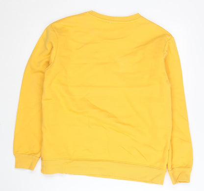 Mens UK Size M Champion Yellow Pullover Sweatshirt