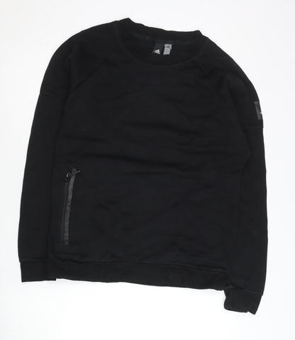 Mens UK Size M adidas Black Pullover Sweatshirt