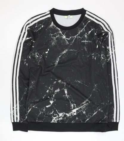 Mens UK Size M adidas Black Pullover Sweatshirt