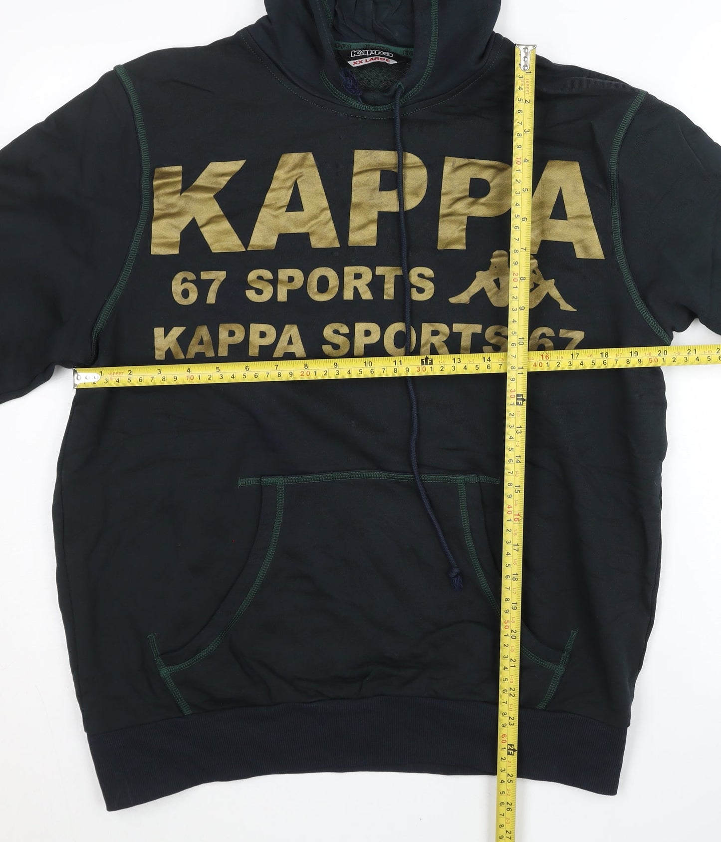 Mens UK Size L Kappa Black Pullover Hoodie