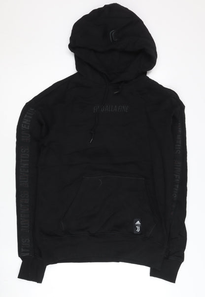Adidas Juventus Men’s Black Pullover Hoodie Size M Football Sportswear