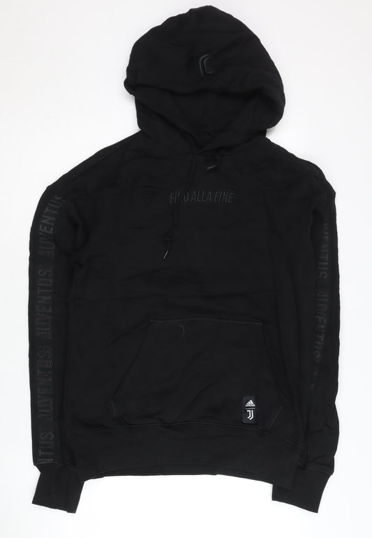Adidas Juventus Men’s Black Pullover Hoodie Size M Football Sportswear