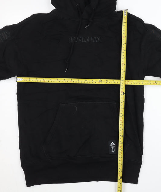 Adidas Juventus Men’s Black Pullover Hoodie Size M Football Sportswear