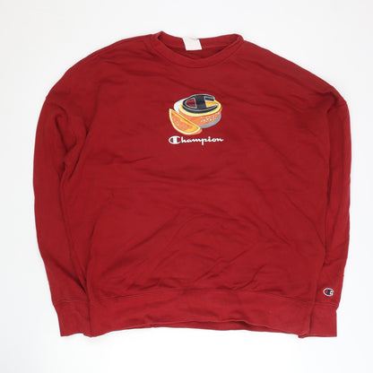 Mens UK Size L Champion Red Pullover Sweatshirt