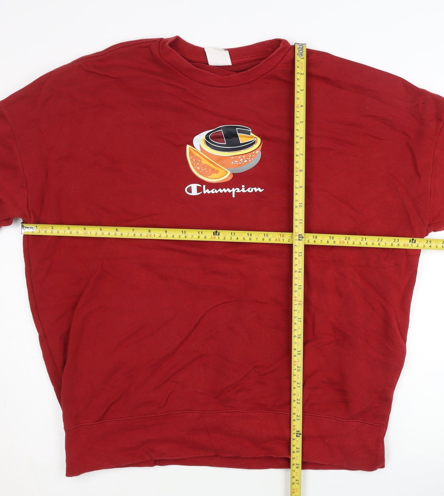 Mens UK Size L Champion Red Pullover Sweatshirt