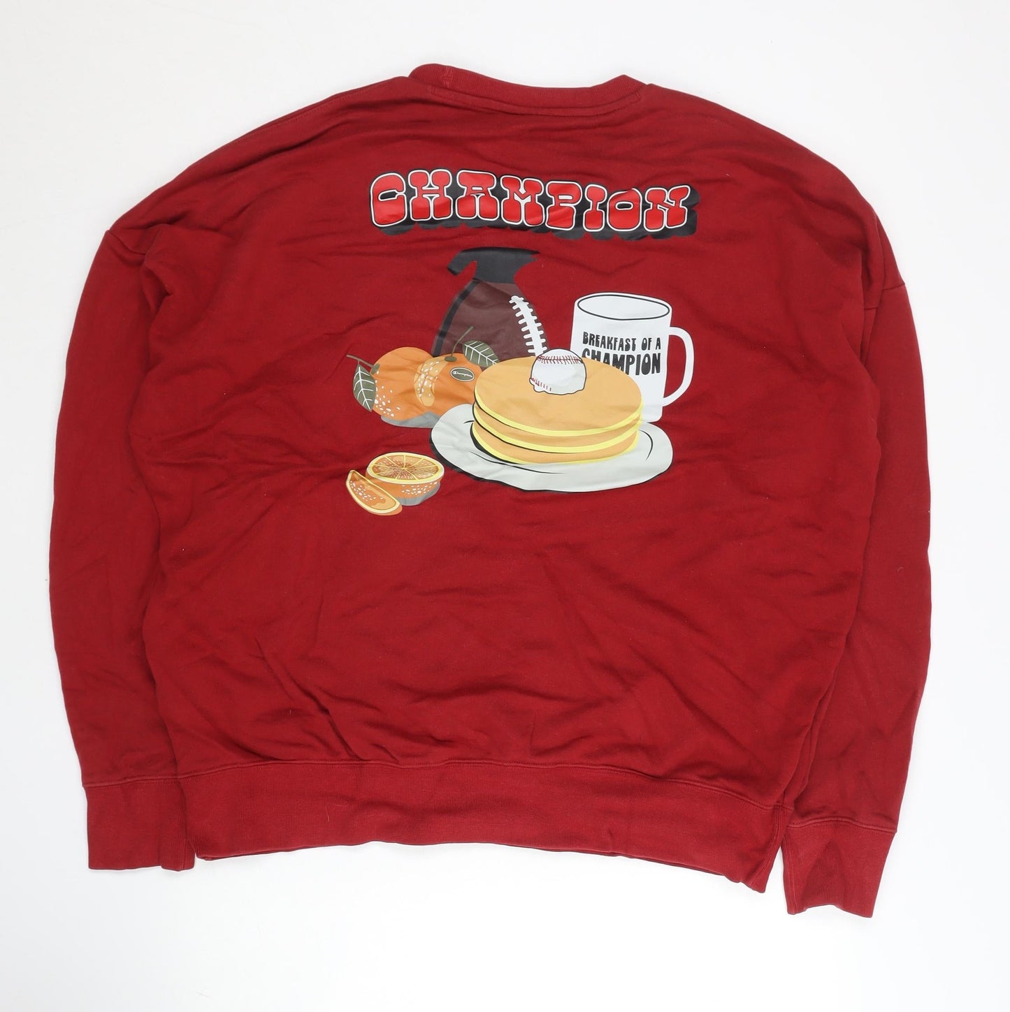 Mens UK Size L Champion Red Pullover Sweatshirt