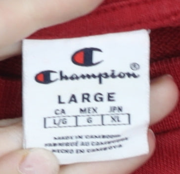 Mens UK Size L Champion Red Pullover Sweatshirt