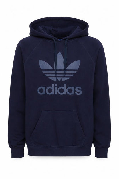 Front view of Adidas Men’s Blue XS Pullover Hoodie Long Sleeve Sports Logo