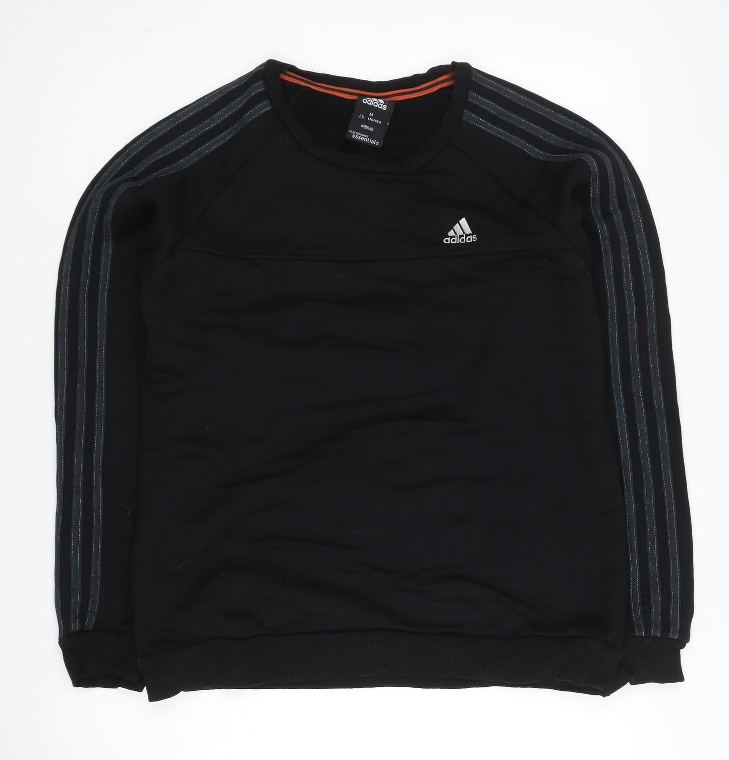 Adidas Men Black M Pullover Sweatshirt Crew Neck Long Sleeve