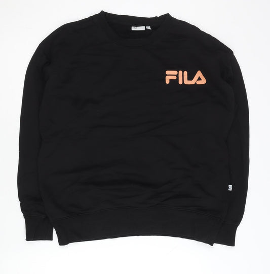 Mens UK Size M FILA Black Pullover Sweatshirt