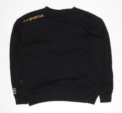 Mens UK Size M FILA Black Pullover Sweatshirt