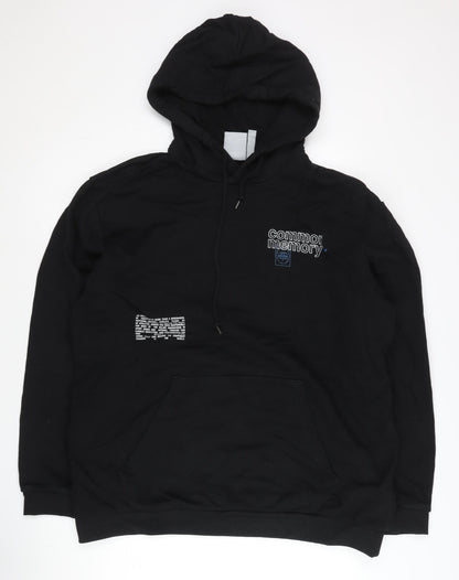 Adidas Men's Black L Pullover Hoodie with Logo and Pocket