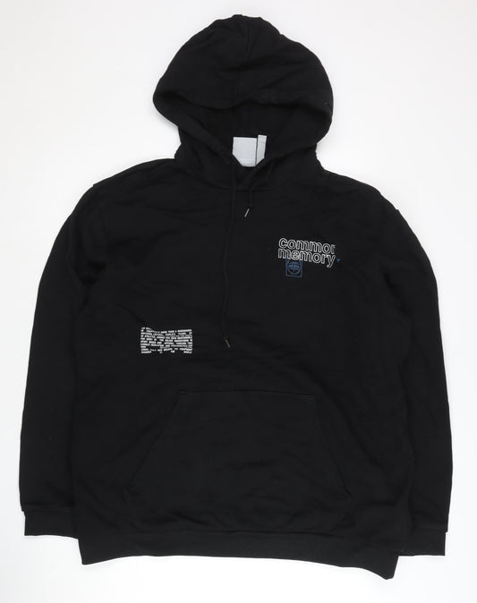 Adidas Men's Black L Pullover Hoodie with Logo and Pocket