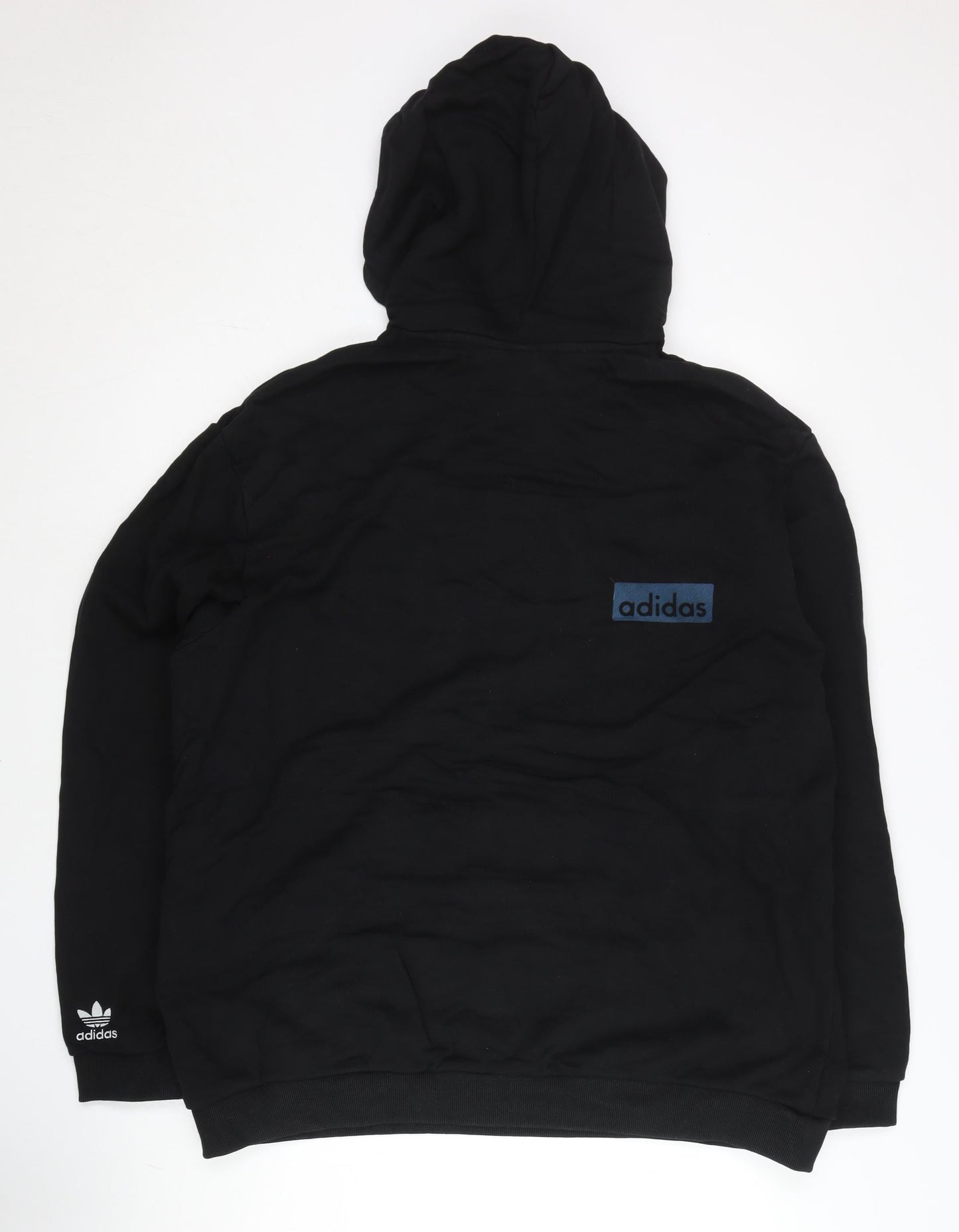 Adidas Men's Black L Pullover Hoodie with Logo and Pocket