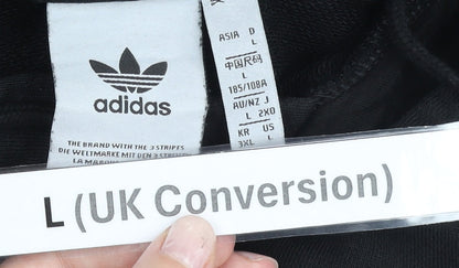 Adidas Men's Black L Pullover Hoodie with Logo and Pocket