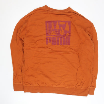 Mens UK Size M PUMA Orange Pullover Sweatshirt