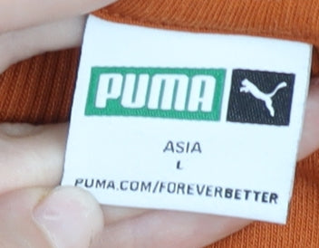 Mens UK Size M PUMA Orange Pullover Sweatshirt