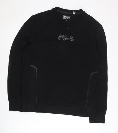 Mens UK Size M FILA Black Pullover Sweatshirt