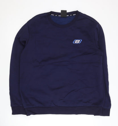 Mens UK Size L Skechers Blue Pullover Sweatshirt