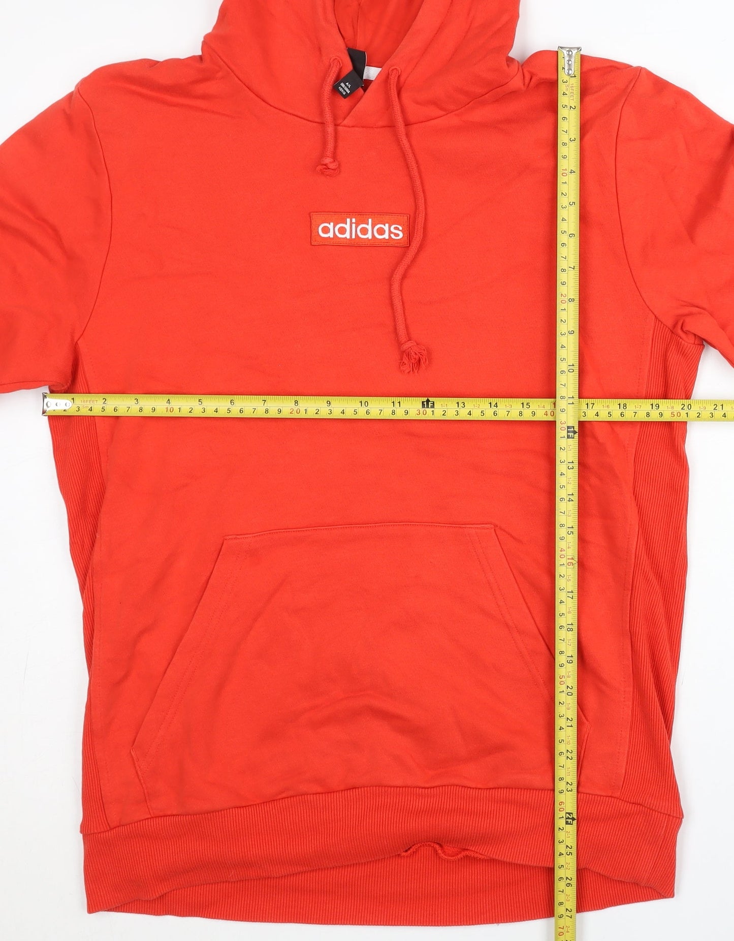 Mens UK Size L adidas Red Pullover Hoodie
