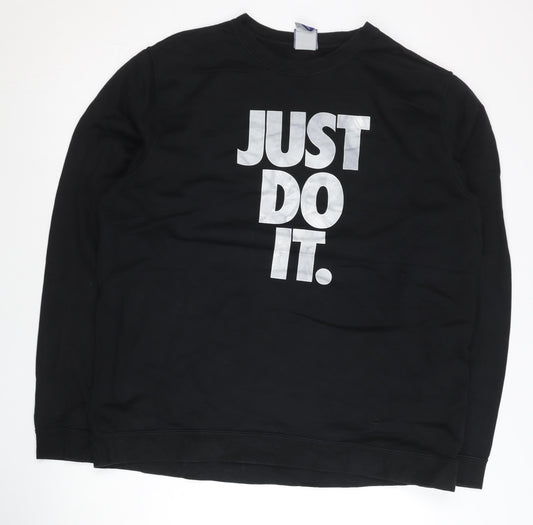 Nike Unisex Black 3XL Pullover Sweatshirt Just Do It Logo
